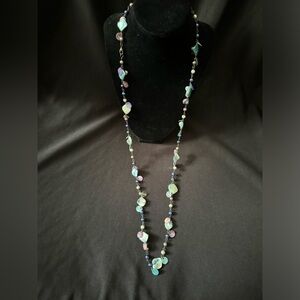 🌷Multicolor - Blues, Purples, Greens Long Beaded Necklace